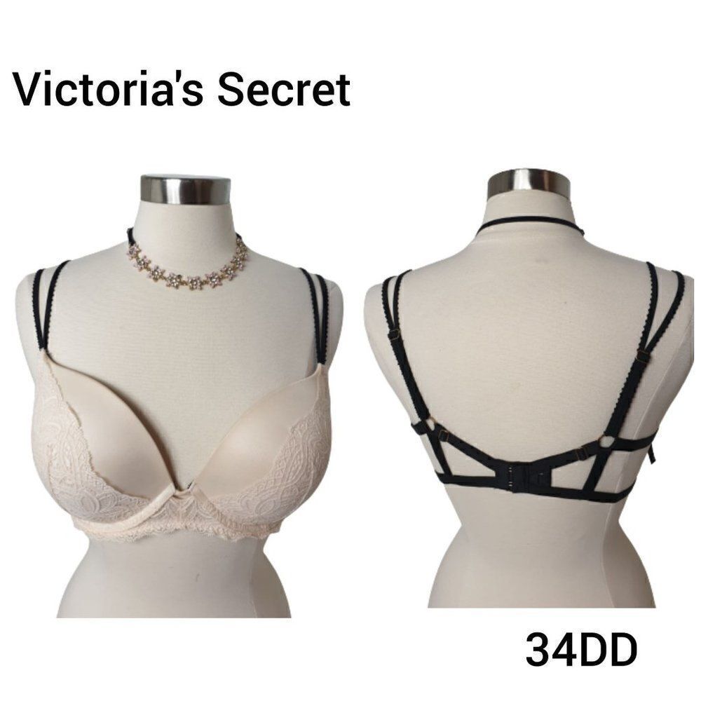 Victoria's Secret 34DD Very Sexy Push Up Plunge Lace Full Coverage Bra 34DD